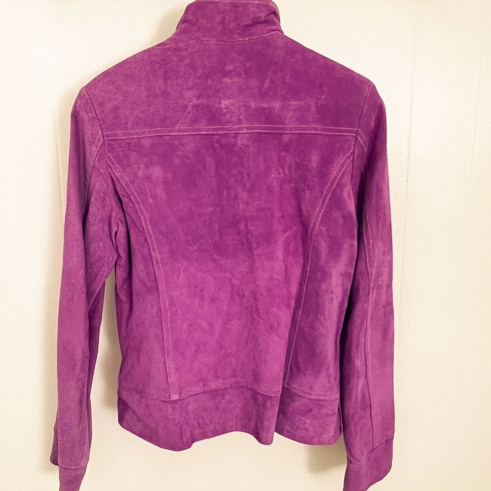 VTG Marshall Fields Women's Suede Moto Jacket Magenta Extra Small - Picture 5 of 12